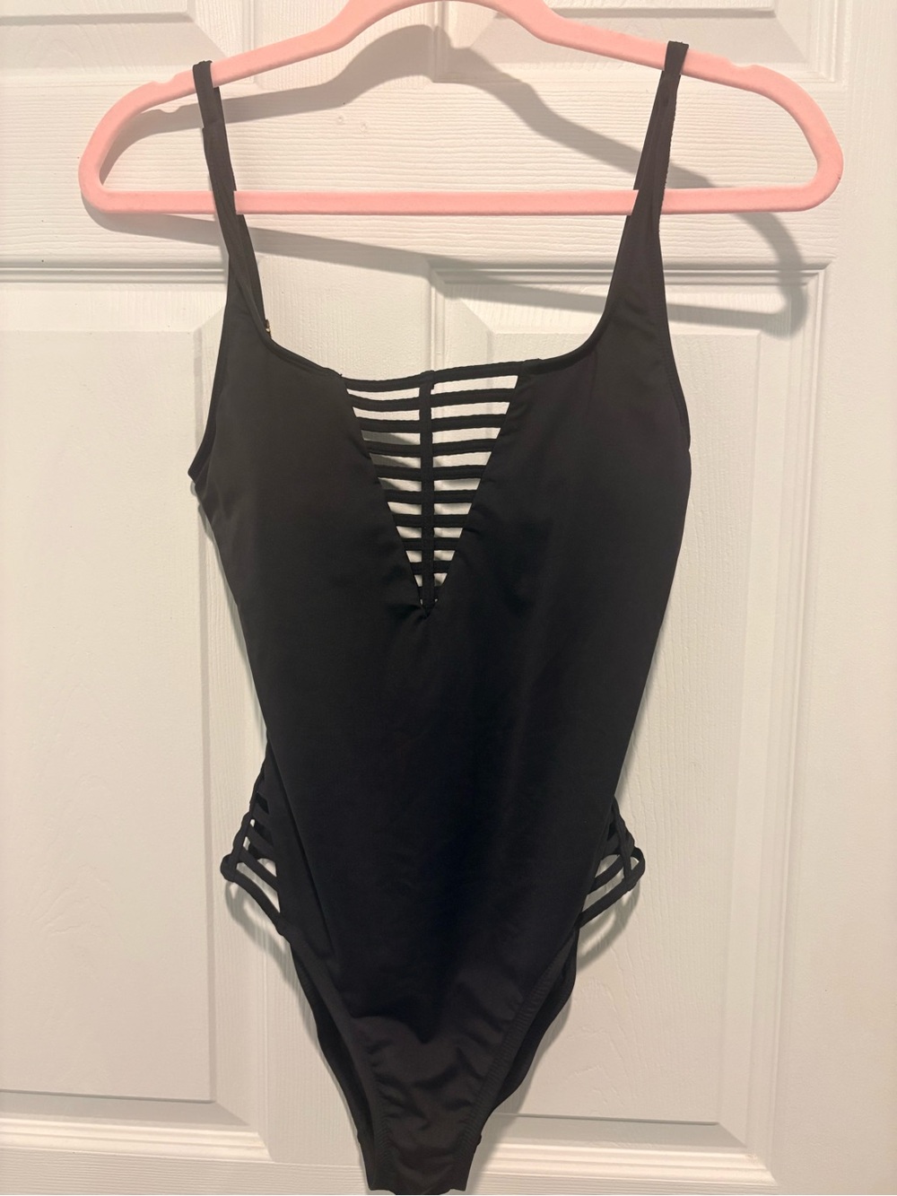 La Blanca Black Strappy One-Piece Swimsuit
